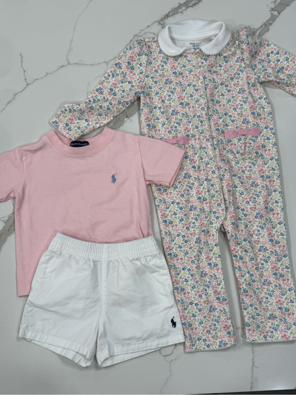 Ralph Lauren bundle Pink Tee & Floral Sleep Pajama Set for Kids